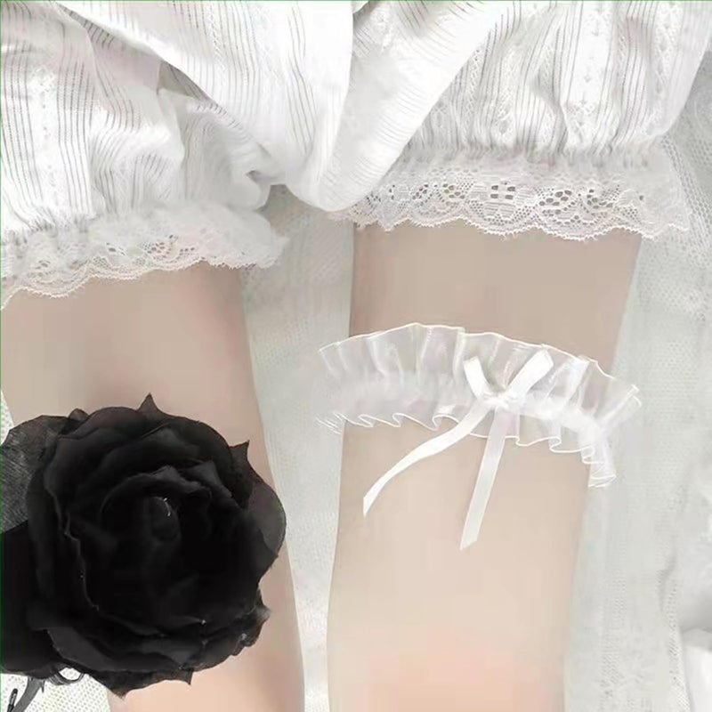 Lockban Lace Wedding Garter Bridal Lace Bowknot Garter Ribbon Belt Leg Ring for Women Girls Favor - Image 4